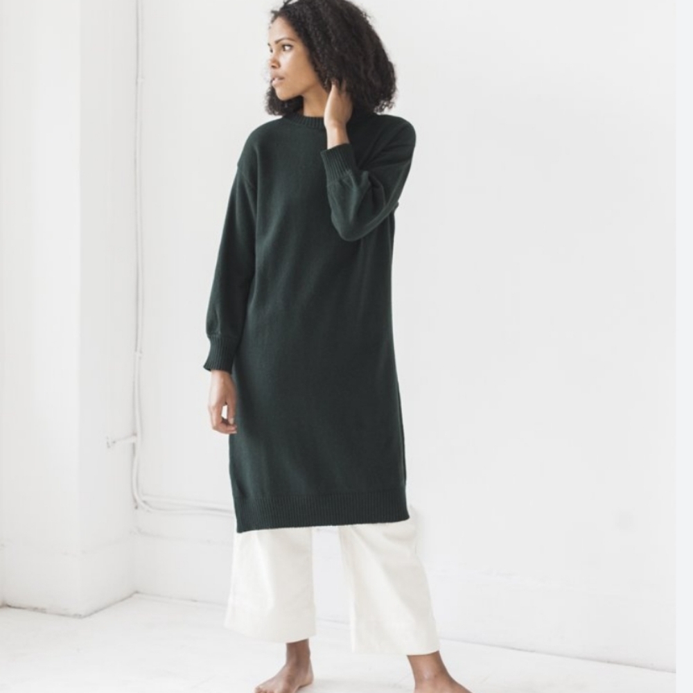 MICAELA GREG LOU DRESS IN FOREST GREEN